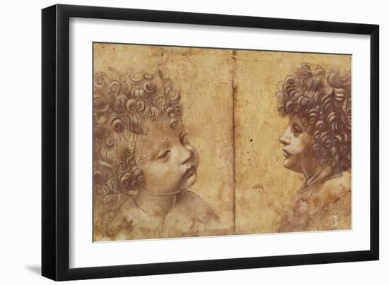 Study of a Child's Head-Leonardo da Vinci-Framed Giclee Print