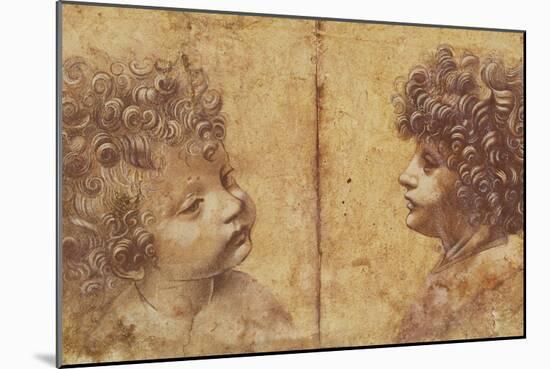 Study of a Child's Head-Leonardo da Vinci-Mounted Giclee Print