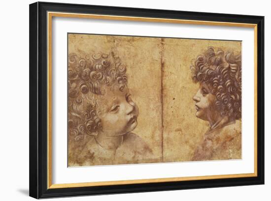 Study of a Child's Head-Leonardo da Vinci-Framed Giclee Print