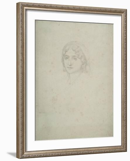 Study of a Female Head, Capri, 1859-Frederic Leighton-Framed Giclee Print