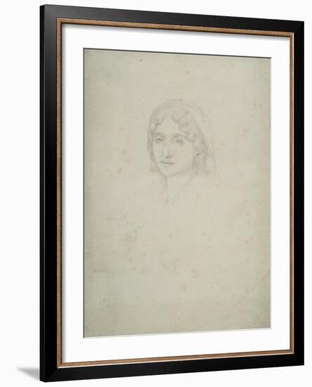 Study of a Female Head, Capri, 1859-Frederic Leighton-Framed Giclee Print