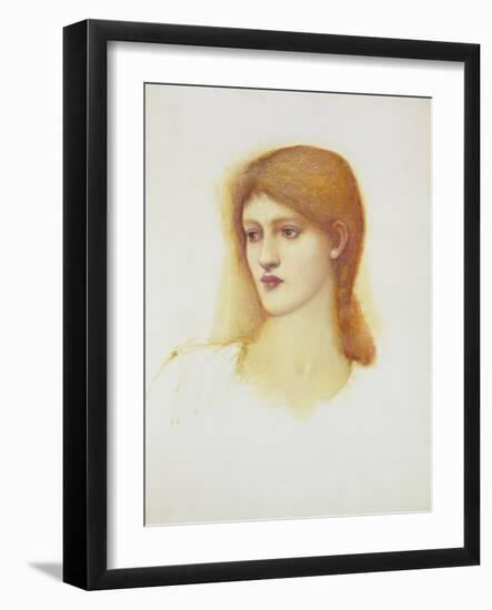 Study of a Female Head for Sibylla Delphica, Mid 1880s-Edward Burne-Jones-Framed Giclee Print