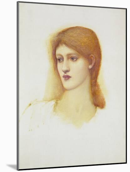 Study of a Female Head for Sibylla Delphica, Mid 1880s-Edward Burne-Jones-Mounted Giclee Print