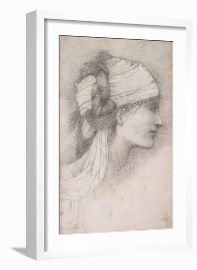 Study of a Female Head, to Right, 1889-Edward Burne-Jones-Framed Giclee Print