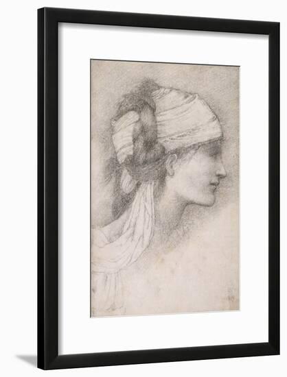 Study of a Female Head, to Right, 1889-Edward Burne-Jones-Framed Giclee Print