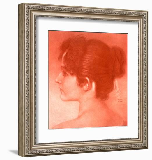 Study of a Female Head-Franz von Stuck-Framed Giclee Print