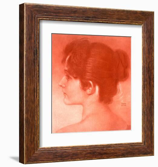 Study of a Female Head-Franz von Stuck-Framed Giclee Print