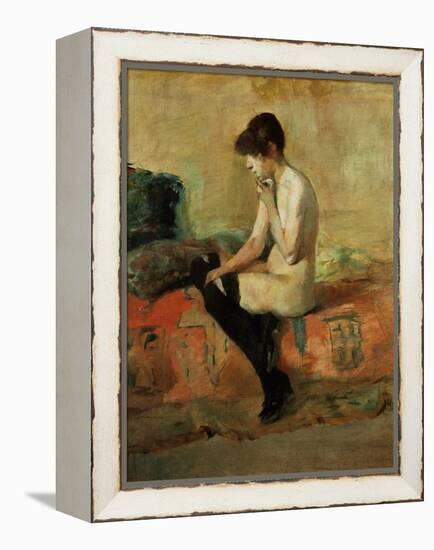 Study of a Female Nude on a Couch-Henri de Toulouse-Lautrec-Framed Premier Image Canvas