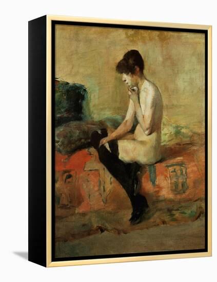 Study of a Female Nude on a Couch-Henri de Toulouse-Lautrec-Framed Premier Image Canvas