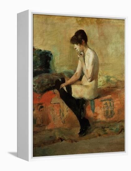 Study of a Female Nude on a Couch-Henri de Toulouse-Lautrec-Framed Premier Image Canvas