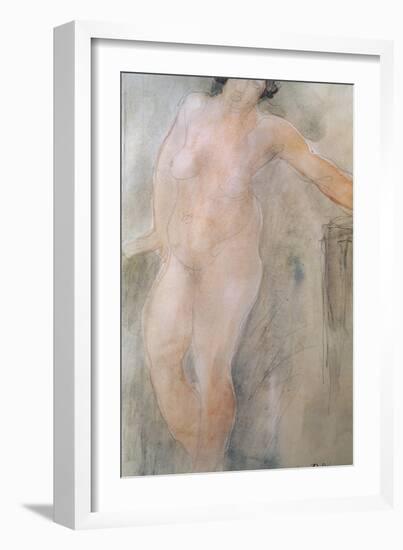 Study of a Female Nude-Auguste Rodin-Framed Giclee Print