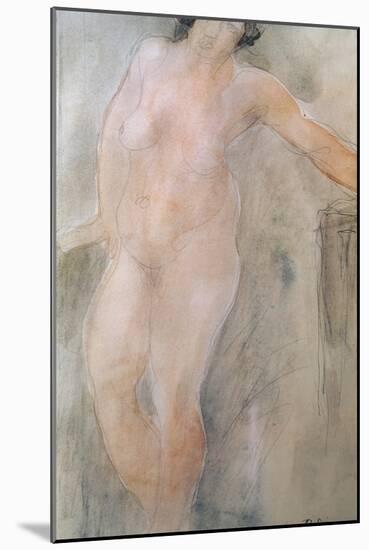 Study of a Female Nude-Auguste Rodin-Mounted Giclee Print