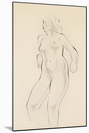 Study of a Female Nude-Eric Gill-Mounted Giclee Print