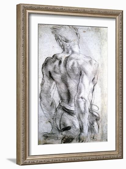 Study of a Figure, C1560-1609-Lodovico Carracci-Framed Giclee Print