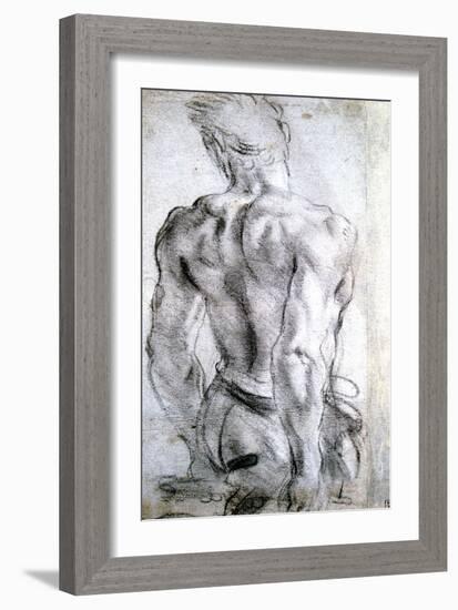 Study of a Figure, C1560-1609-Lodovico Carracci-Framed Giclee Print