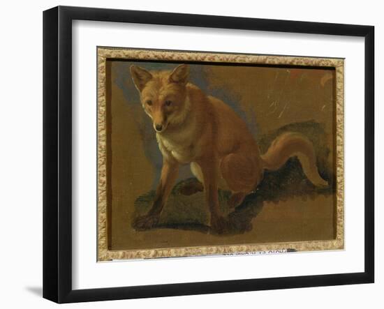 Study of a Fox (Oil on Panel)-Jacques-Laurent Agasse-Framed Giclee Print