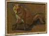 Study of a Fox (Oil on Panel)-Jacques-Laurent Agasse-Mounted Giclee Print