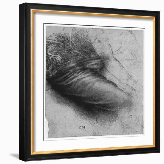 Study of a Garment for St Anne, 1503-1517-Leonardo da Vinci-Framed Giclee Print