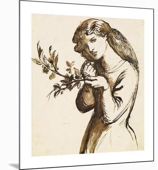 Study of a Girl Eating Cherries-Dante Gabriel Rossetti-Mounted Premium Giclee Print