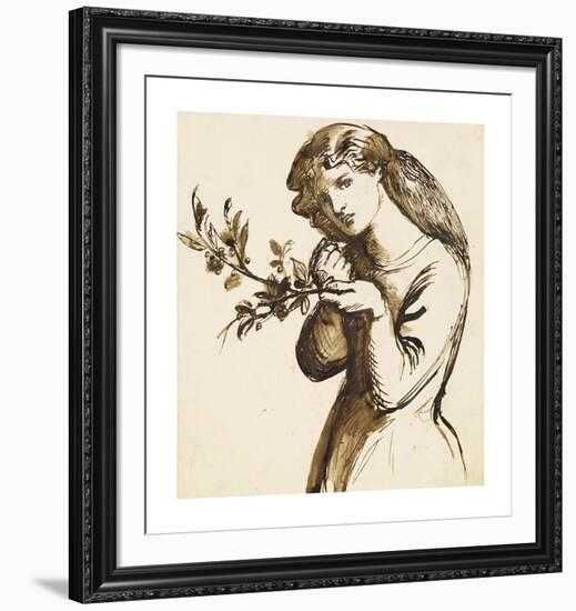 Study of a Girl Eating Cherries-Dante Gabriel Rossetti-Framed Premium Giclee Print