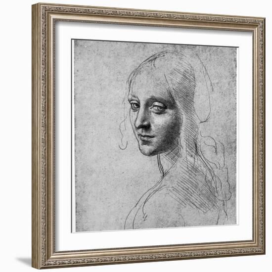 Study of a Girl's Head, C1483-Leonardo da Vinci-Framed Giclee Print