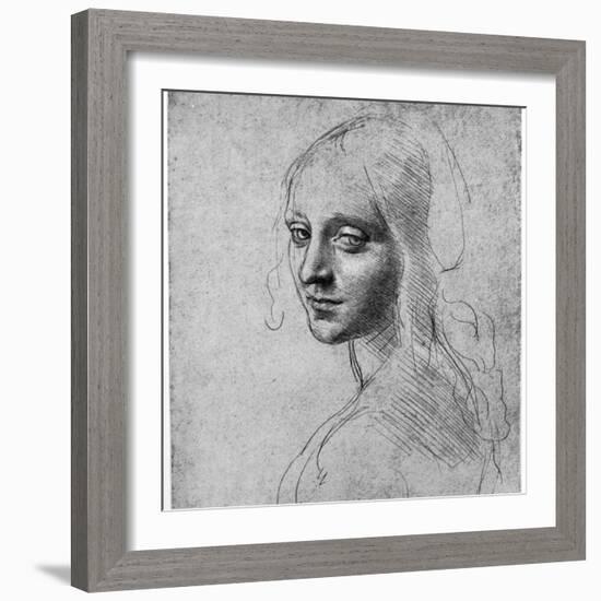 Study of a Girl's Head, C1483-Leonardo da Vinci-Framed Giclee Print