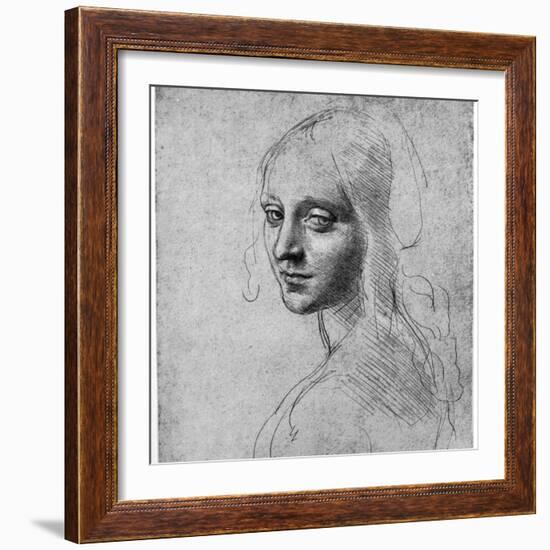 Study of a Girl's Head, C1483-Leonardo da Vinci-Framed Giclee Print