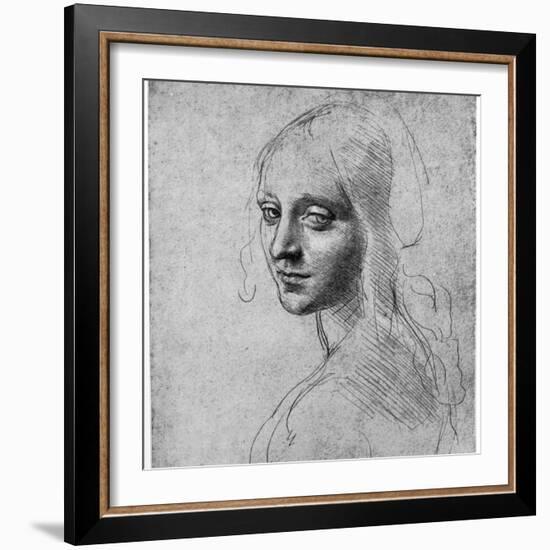 Study of a Girl's Head, C1483-Leonardo da Vinci-Framed Giclee Print