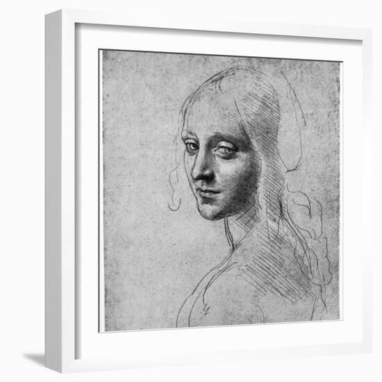 Study of a Girl's Head, C1483-Leonardo da Vinci-Framed Giclee Print