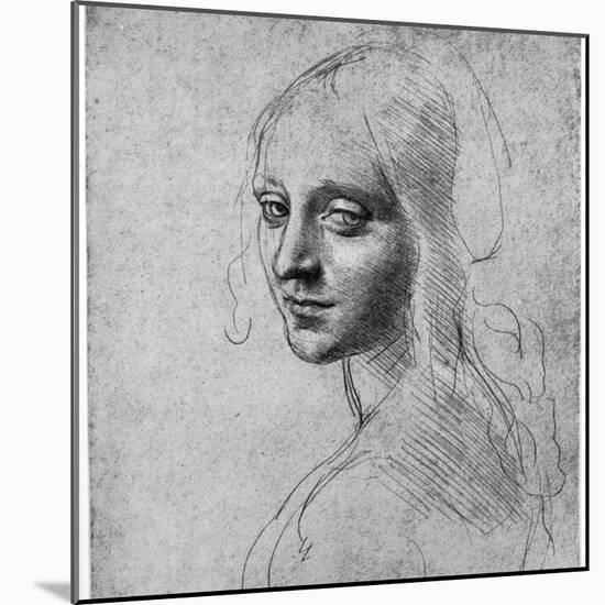 Study of a Girl's Head, C1483-Leonardo da Vinci-Mounted Giclee Print