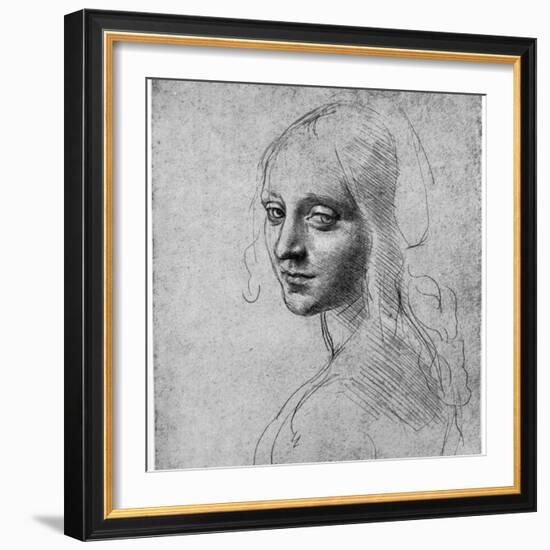 Study of a Girl's Head, C1483-Leonardo da Vinci-Framed Giclee Print