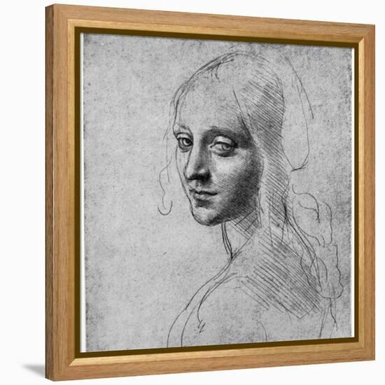 Study of a Girl's Head, C1483-Leonardo da Vinci-Framed Premier Image Canvas