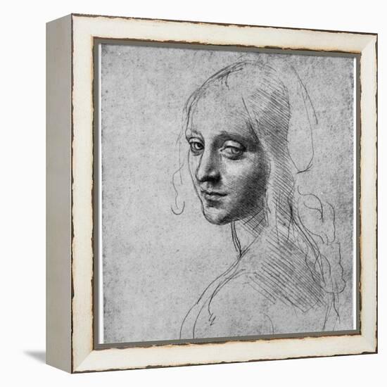 Study of a Girl's Head, C1483-Leonardo da Vinci-Framed Premier Image Canvas