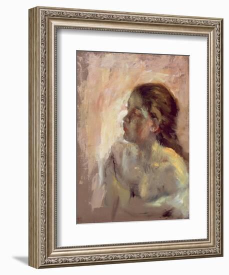 Study of a Girl's Head, Late 1870s-Edgar Degas-Framed Giclee Print