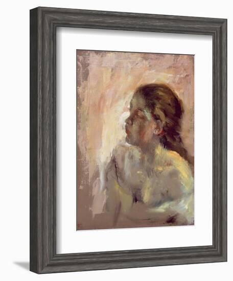 Study of a Girl's Head, Late 1870s-Edgar Degas-Framed Giclee Print