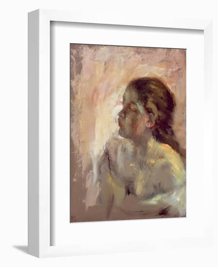 Study of a Girl's Head, Late 1870s-Edgar Degas-Framed Giclee Print