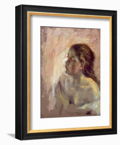 Study of a Girl's Head, Late 1870s-Edgar Degas-Framed Giclee Print