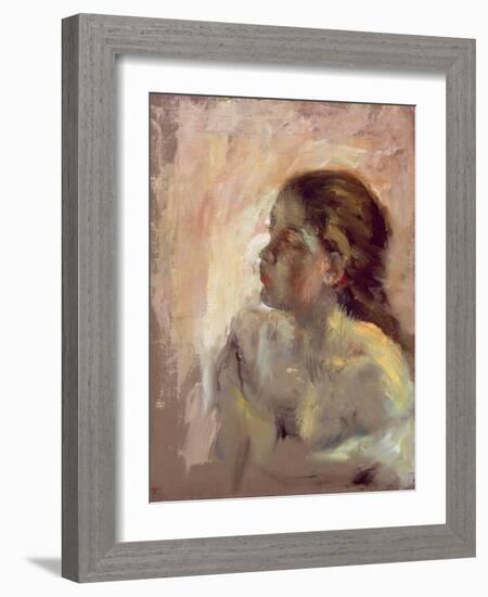 Study of a Girl's Head, Late 1870s-Edgar Degas-Framed Giclee Print