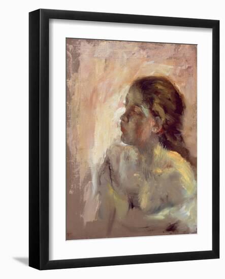 Study of a Girl's Head, Late 1870s-Edgar Degas-Framed Giclee Print