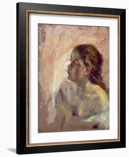 Study of a Girl's Head, Late 1870s-Edgar Degas-Framed Giclee Print