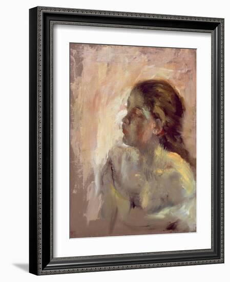 Study of a Girl's Head, Late 1870s-Edgar Degas-Framed Giclee Print