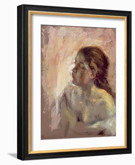 Study of a Girl's Head, Late 1870s-Edgar Degas-Framed Giclee Print