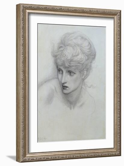 Study of a Girl's Head (See also 198346)-Edward Burne-Jones-Framed Giclee Print