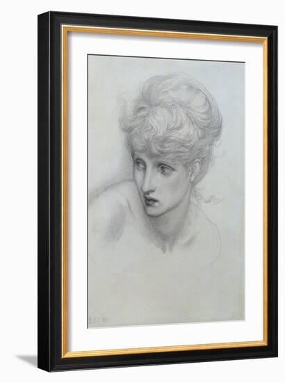 Study of a Girl's Head (See also 198346)-Edward Burne-Jones-Framed Giclee Print