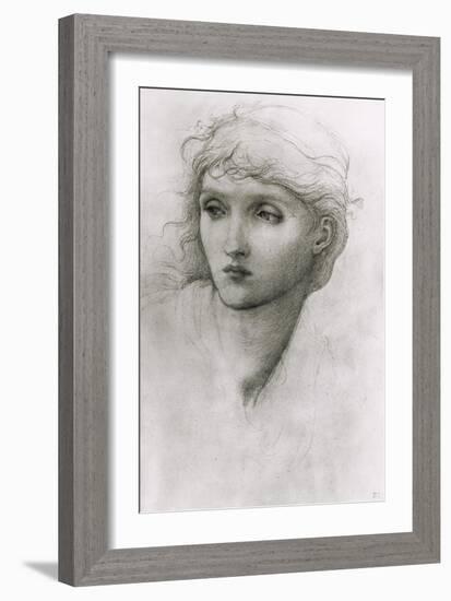 Study of a Girl's Head-Edward Burne-Jones-Framed Giclee Print