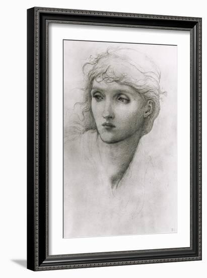 Study of a Girl's Head-Edward Burne-Jones-Framed Giclee Print