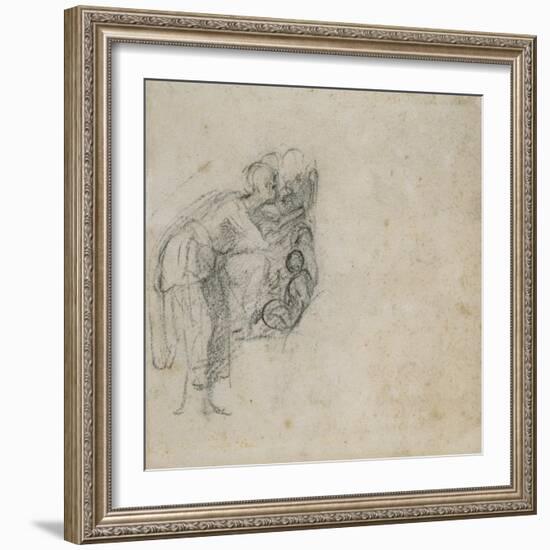 Study of a Group of Figures, C.1511-Michelangelo Buonarroti-Framed Giclee Print