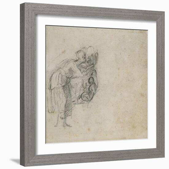 Study of a Group of Figures, C.1511-Michelangelo Buonarroti-Framed Giclee Print