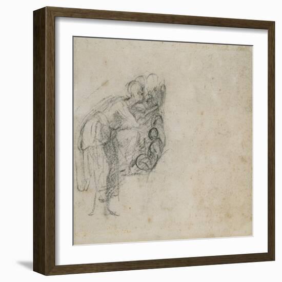 Study of a Group of Figures, C.1511-Michelangelo Buonarroti-Framed Giclee Print