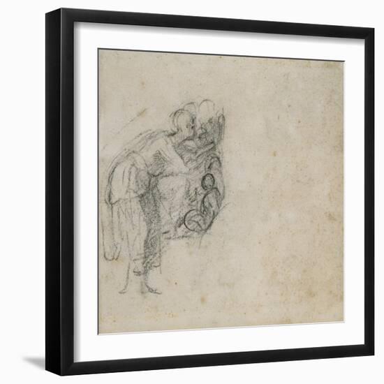 Study of a Group of Figures, C.1511-Michelangelo Buonarroti-Framed Giclee Print